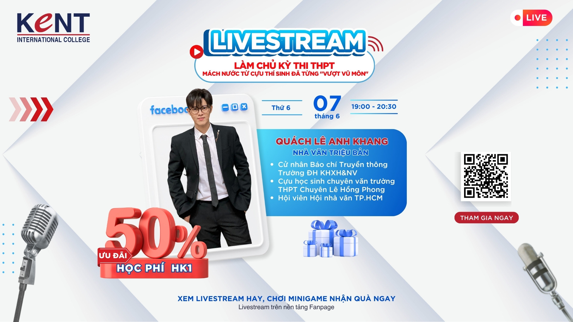 MỜI BẠN ĐÓN XEM LIVESTREAM: LÀM CHỦ KỲ THI THPT - MÁCH NƯỚC TỪ CỰU THÍ SINH ĐÃ TỪNG “VƯỢT VŨ MÔN